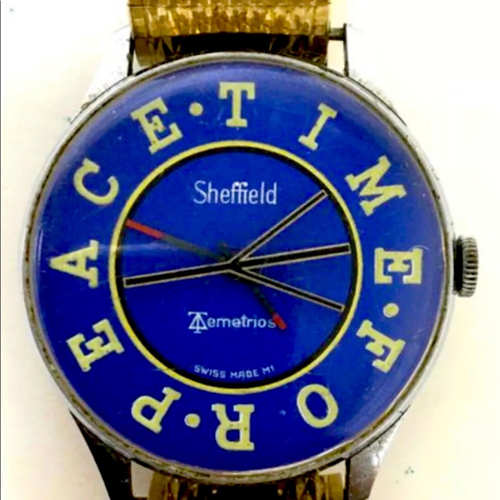 1970 SHEFFIELD "TIME FOR PEACE” WATCH | RARE Original WOODSTOCK Watch | vintage